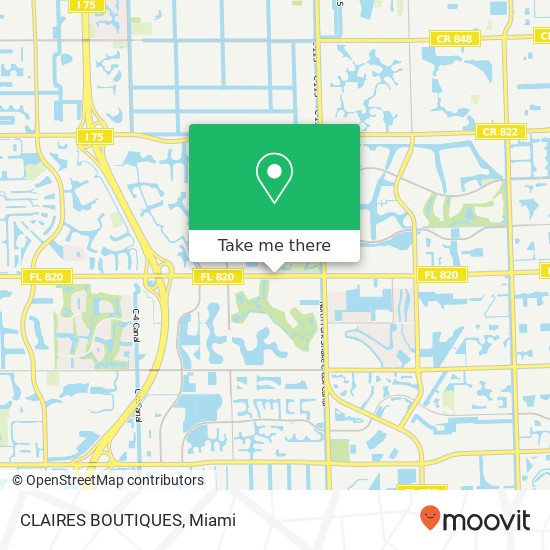 CLAIRES BOUTIQUES map