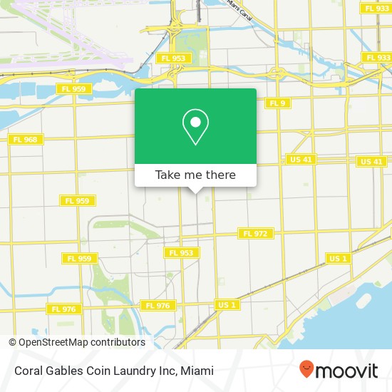 Mapa de Coral Gables Coin Laundry Inc