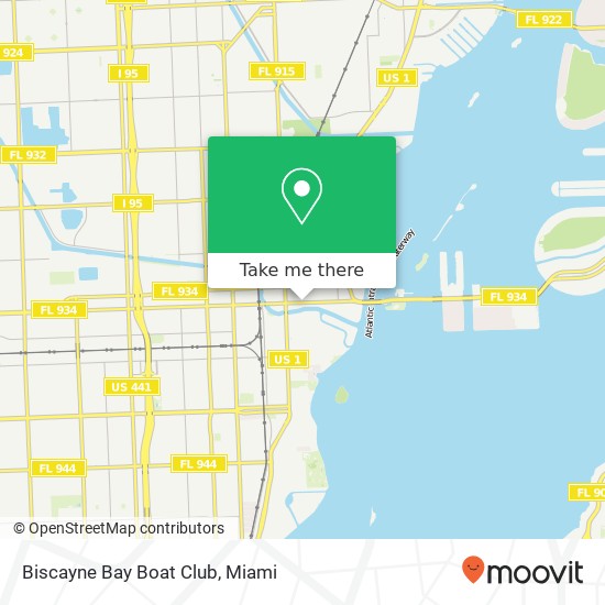 Mapa de Biscayne Bay Boat Club