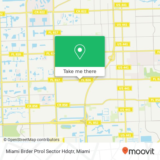Miami Brder Ptrol Sector Hdqtr map