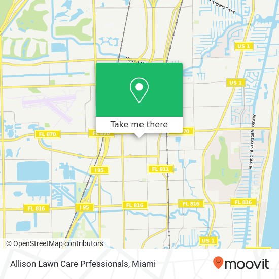 Allison Lawn Care Prfessionals map