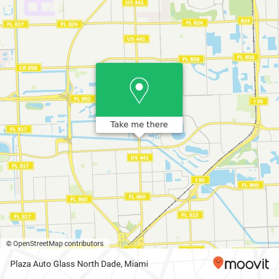 Plaza Auto Glass North Dade map