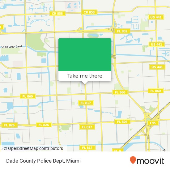Dade County Police Dept map