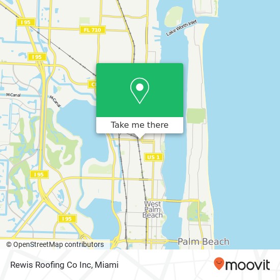 Mapa de Rewis Roofing Co Inc