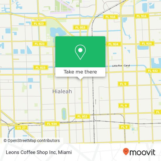 Mapa de Leons Coffee Shop Inc