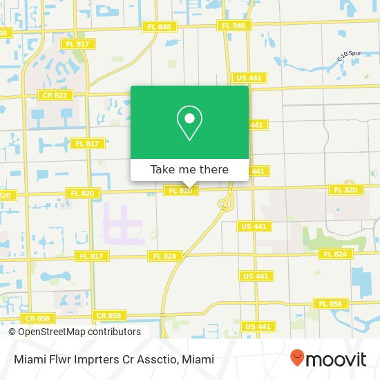 Mapa de Miami Flwr Imprters Cr Assctio