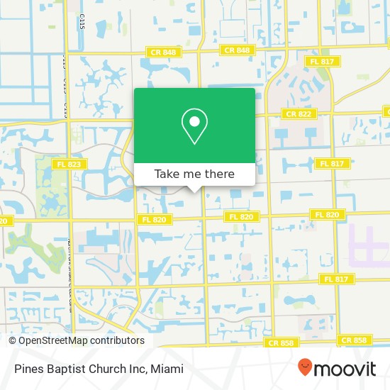 Pines Baptist Church Inc map