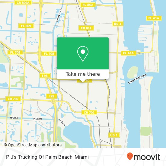 P J's Trucking Of Palm Beach map