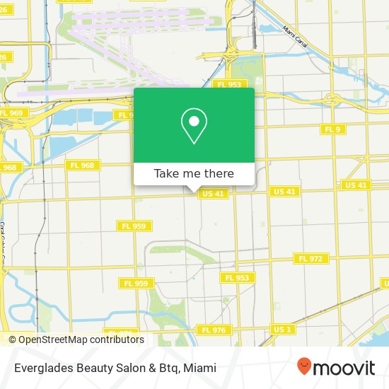 Mapa de Everglades Beauty Salon & Btq