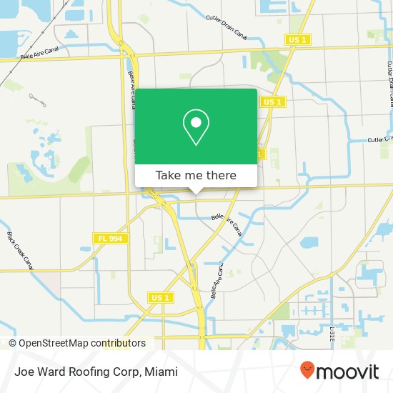 Mapa de Joe Ward Roofing Corp