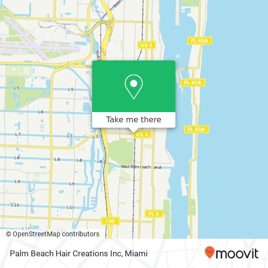 Palm Beach Hair Creations Inc map