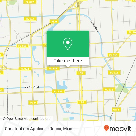 Mapa de Christophers Appliance Repair