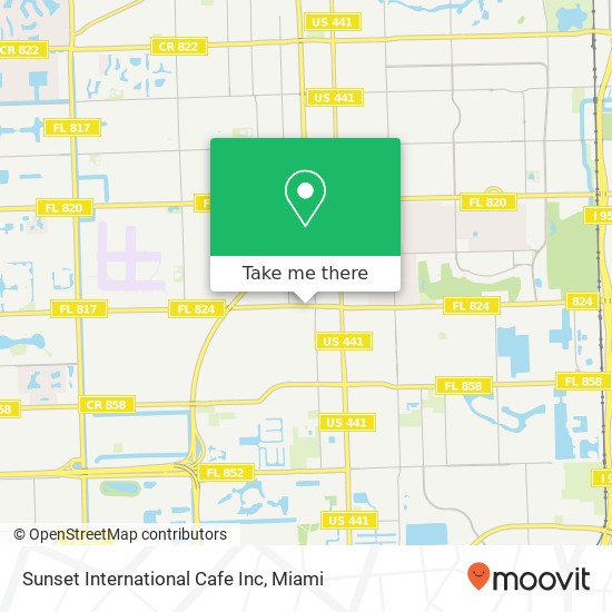 Mapa de Sunset International Cafe Inc