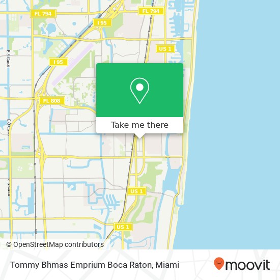 Mapa de Tommy Bhmas Emprium Boca Raton