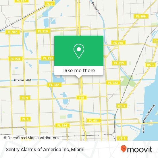 Mapa de Sentry Alarms of America Inc