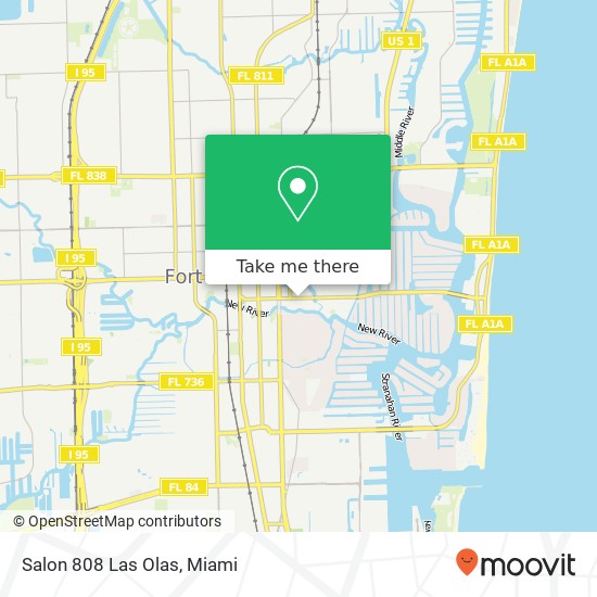 Salon 808 Las Olas map