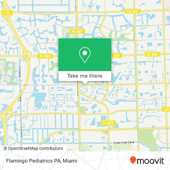 Mapa de Flamingo Pediatrics PA