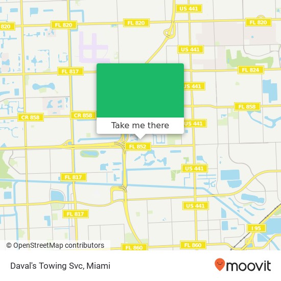 Daval's Towing Svc map