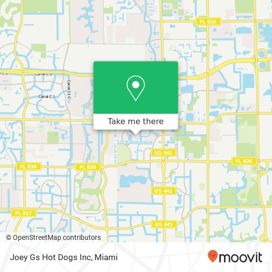 Mapa de Joey Gs Hot Dogs Inc