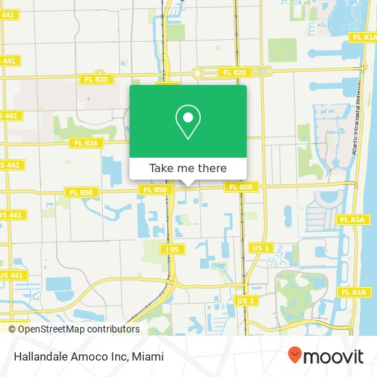 Mapa de Hallandale Amoco Inc