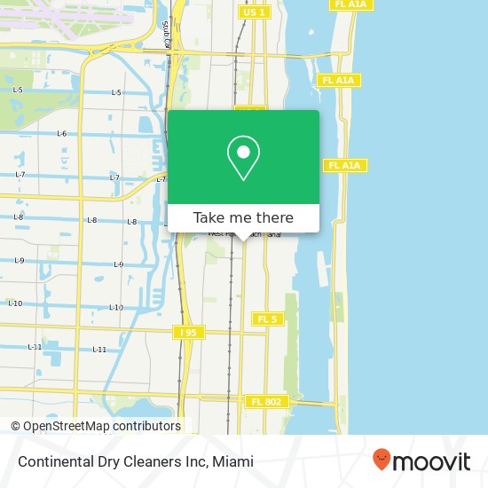 Continental Dry Cleaners Inc map