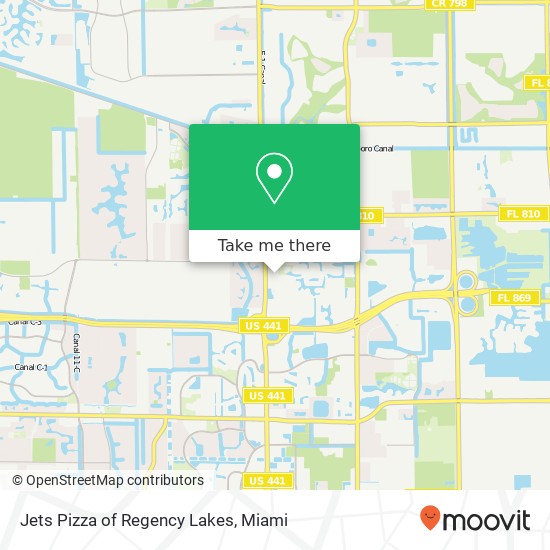 Jets Pizza of Regency Lakes map