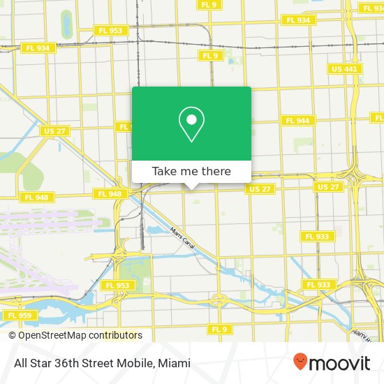 All Star 36th Street Mobile map