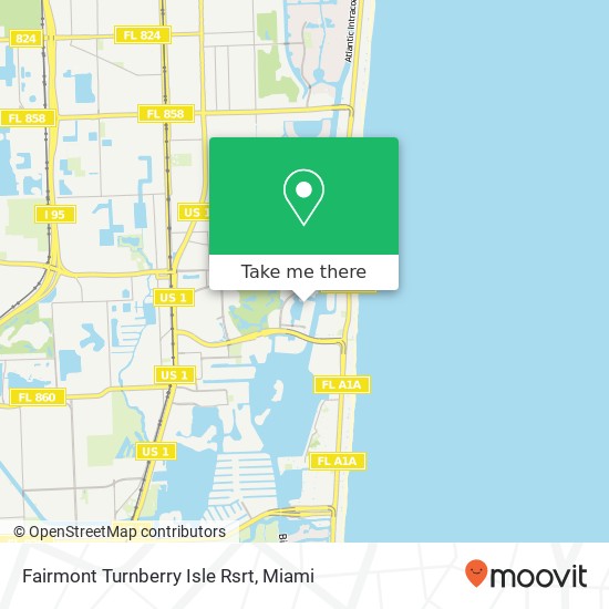 Fairmont Turnberry Isle Rsrt map