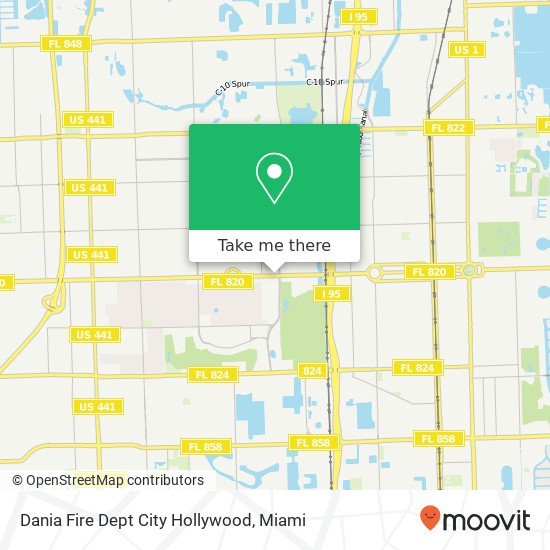 Mapa de Dania Fire Dept City Hollywood