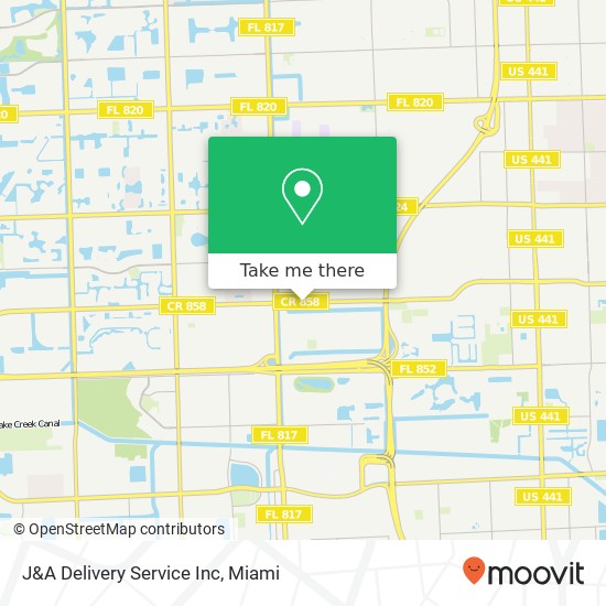 Mapa de J&A Delivery Service Inc