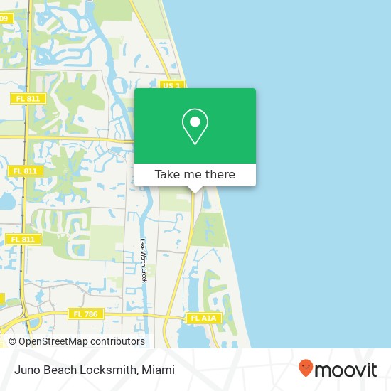 Juno Beach Locksmith map