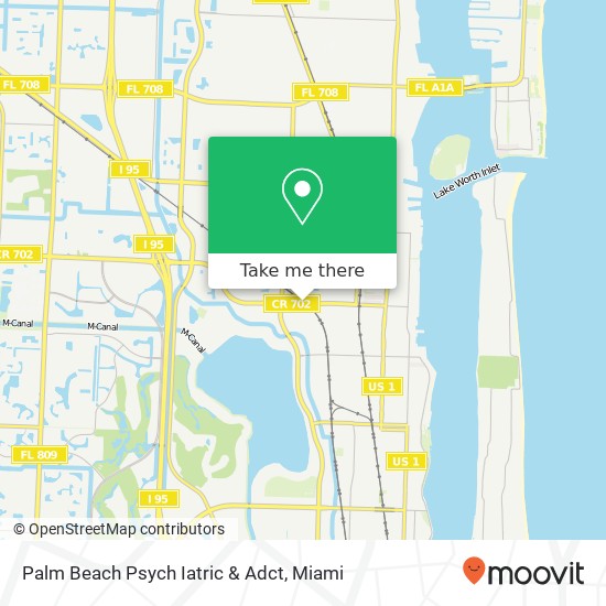 Palm Beach Psych Iatric & Adct map