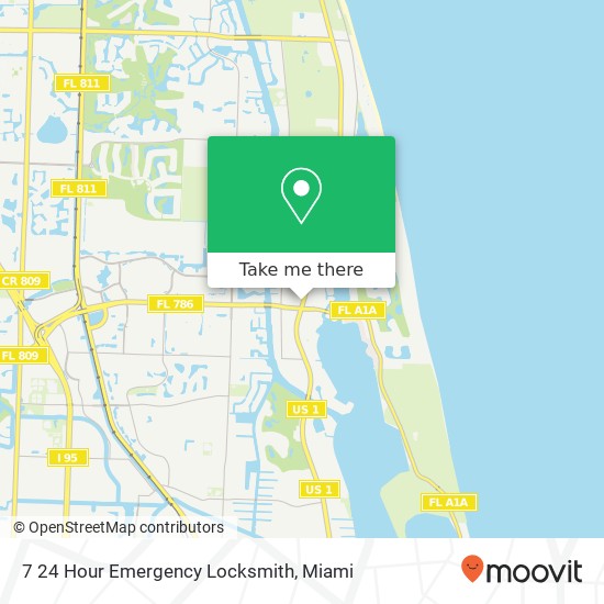 7 24 Hour Emergency Locksmith map