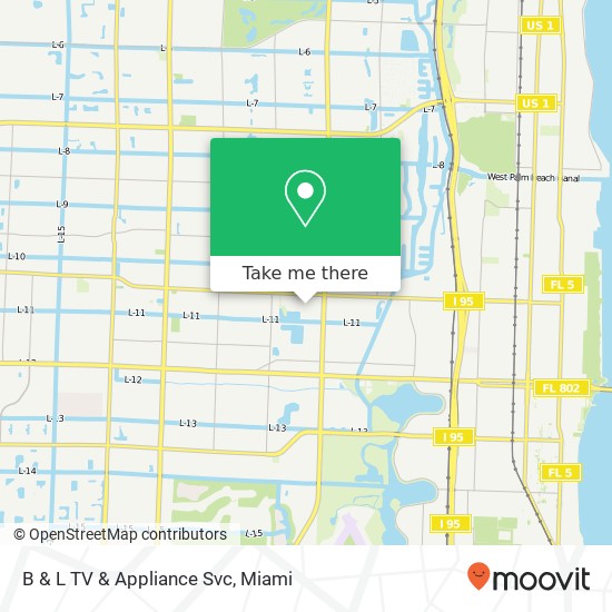 B & L TV & Appliance Svc map