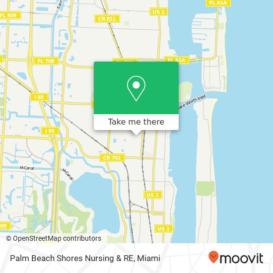 Palm Beach Shores Nursing & RE map