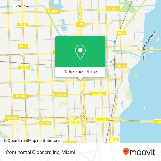 Continental Cleaners Inc map