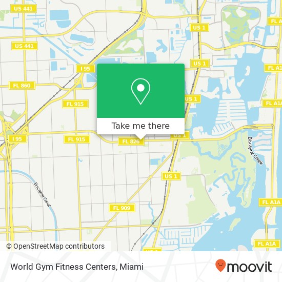 World Gym Fitness Centers map