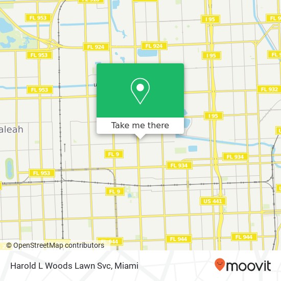 Harold L Woods Lawn Svc map