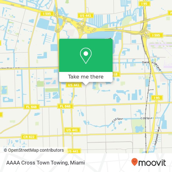 AAAA Cross Town Towing map