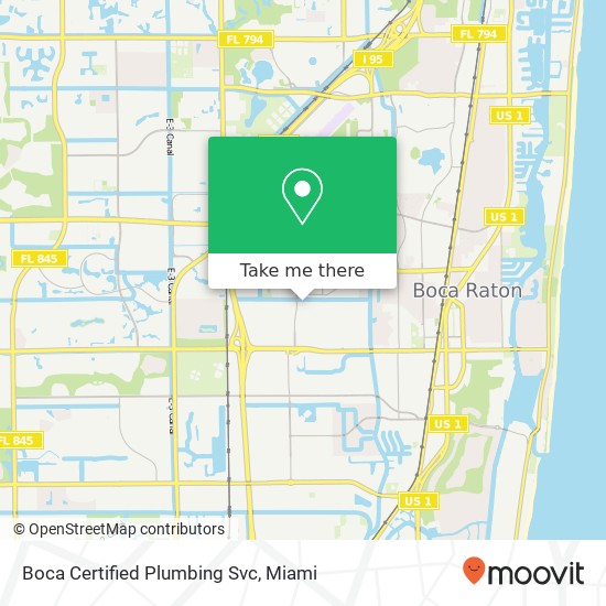 Boca Certified Plumbing Svc map