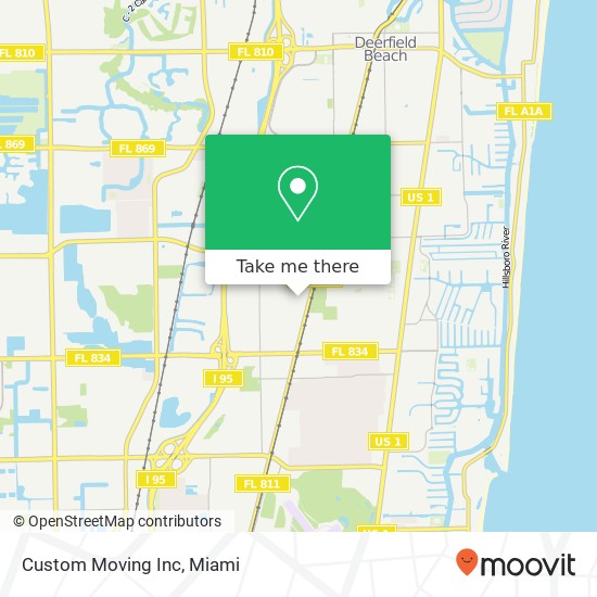 Custom Moving Inc map