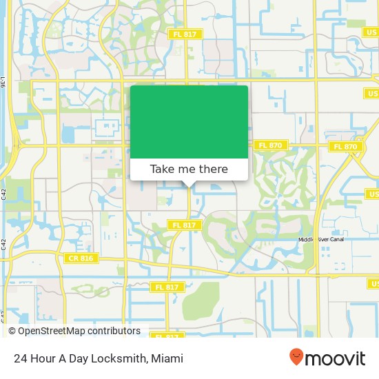 24 Hour A Day Locksmith map