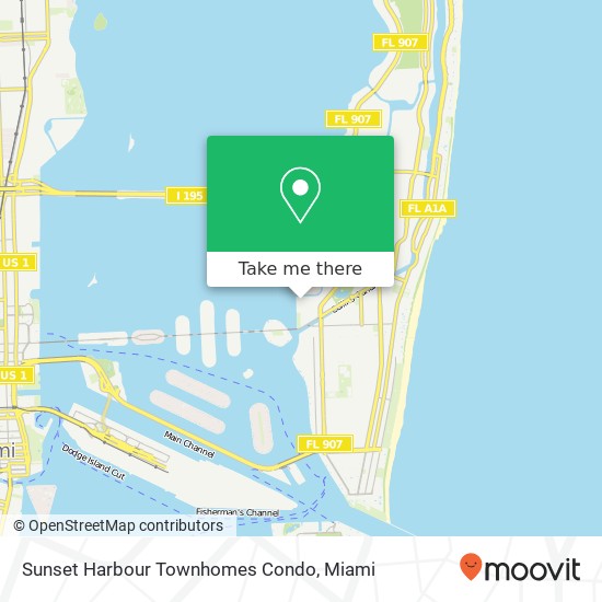 Mapa de Sunset Harbour Townhomes Condo