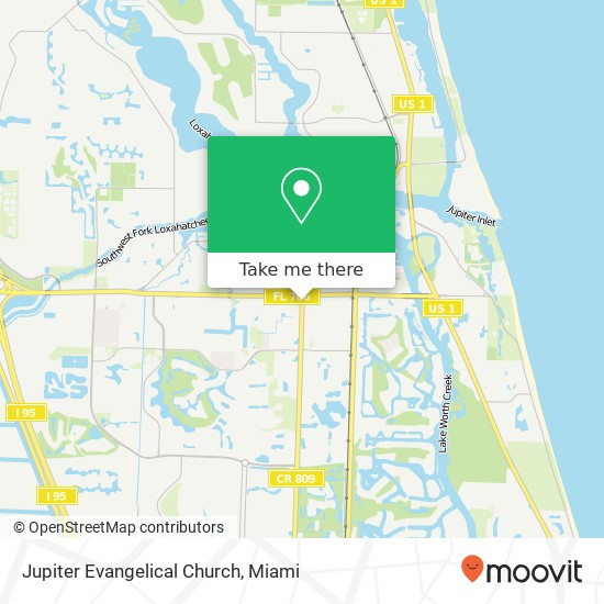 Jupiter Evangelical Church map
