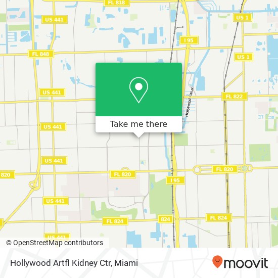 Mapa de Hollywood Artfl Kidney Ctr