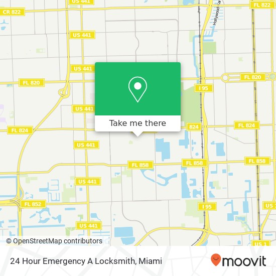 24 Hour Emergency A Locksmith map