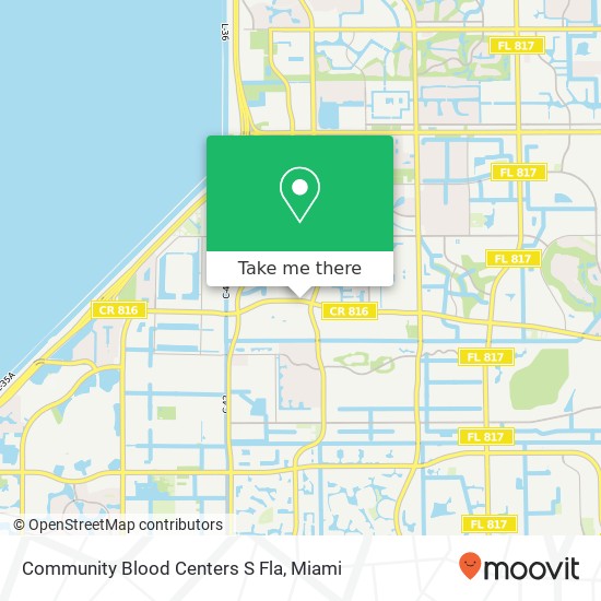 Mapa de Community Blood Centers S Fla