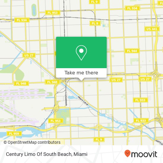 Mapa de Century Limo Of South Beach