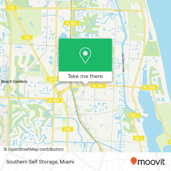 Southern Self Storage map