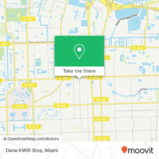 Mapa de Davie KWIK Stop